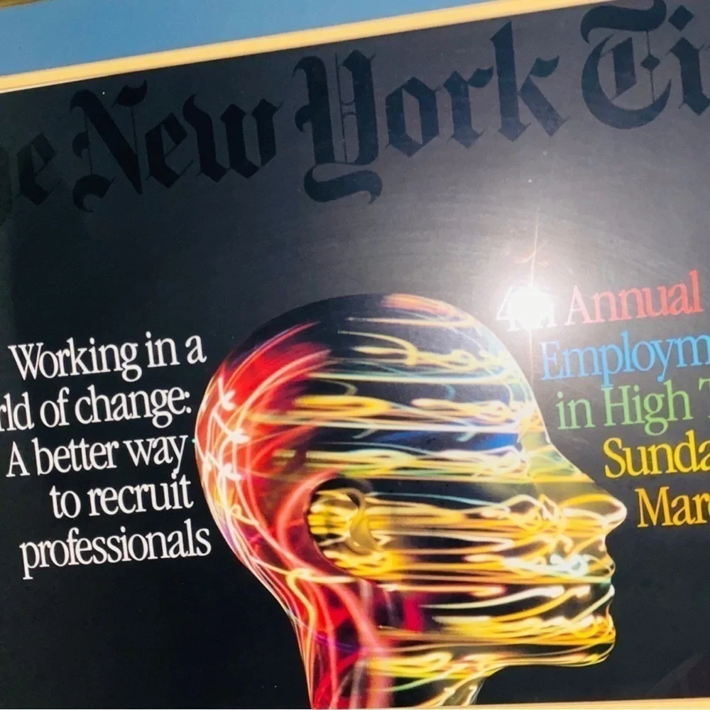 1-of-a-Kind! 1980s Perfect Original Framed Poster from Tech Conference